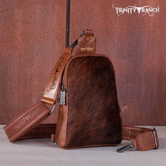 Trinity Ranch Genuine Hair-On Cowhide Collection Sling Bag
