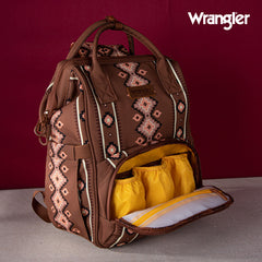 2024 New Wrangler Aztec Southwestern Pattern Dual Sided Print Multi-function Backpack-Camel