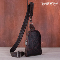 Trinity Ranch Floral Tooled Collection Sling Bag