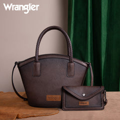 Wrangler Braided Ombre Leather Tote Bag Set