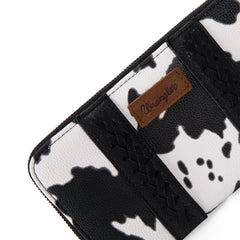 WG133-W006 Wrangler Cow Print Wallet -Black
