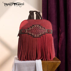 Trinity Ranch Aztec Tooled Fringe Concealed Carry Backpack