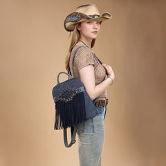 Trinity Ranch Aztec Tooled Fringe Concealed Carry Backpack