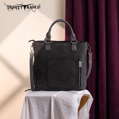 Trinity Ranch Aztec Tooled Fringe Concealed Carry Tote