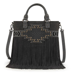 Trinity Ranch Aztec Tooled Fringe Concealed Carry Tote