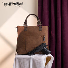 Trinity Ranch Aztec Tooled Fringe Concealed Carry Tote