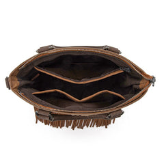 Trinity Ranch Aztec Tooled Fringe Concealed Carry Tote