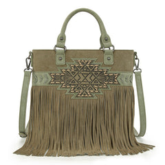 Trinity Ranch Aztec Tooled Fringe Concealed Carry Tote