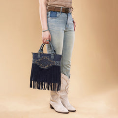 Trinity Ranch Aztec Tooled Fringe Concealed Carry Tote