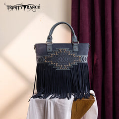 Trinity Ranch Aztec Tooled Fringe Concealed Carry Tote