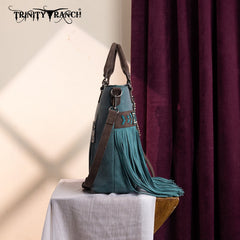 Trinity Ranch Aztec Tooled Fringe Concealed Carry Tote