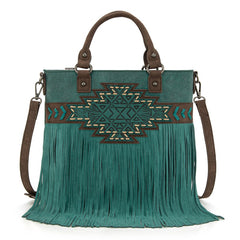 Trinity Ranch Aztec Tooled Fringe Concealed Carry Tote
