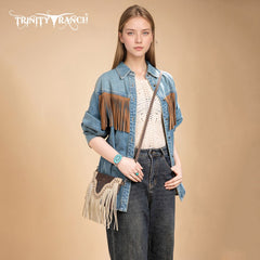 Trinity Ranch Floral Tooled Crossbody Purse