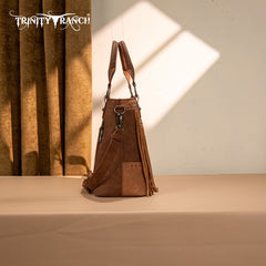 Trinity Ranch Floral Tooled Fringe Tote Bag