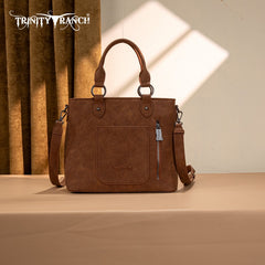 Trinity Ranch Floral Tooled Fringe Tote Bag