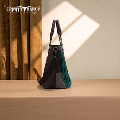 Trinity Ranch Floral Tooled Fringe Tote Bag