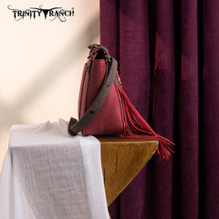 Trinity Ranch Aztec Tooled Fringe Crossbody