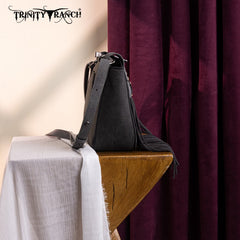 Trinity Ranch Aztec Tooled Fringe Crossbody