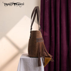 Trinity Ranch Aztec Tooled Fringe Concealed Carry Tote Set