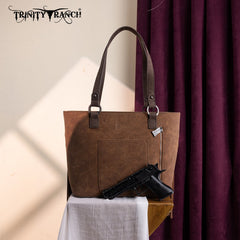 Trinity Ranch Aztec Tooled Fringe Concealed Carry Tote Set