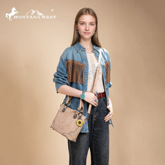 Montana West Embossed Collection Tote Bag Set