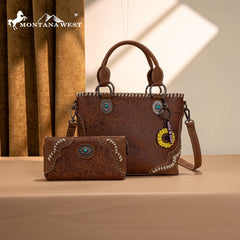 Montana West Embossed Collection Tote Bag Set