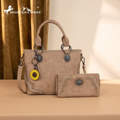 Montana West Embossed Collection Tote Bag Set