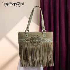 Trinity Ranch Aztec Tooled Fringe Concealed Carry Tote Set