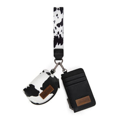 Wrangler Cow Print Mini Zip Card Case
