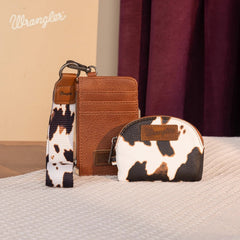 Wrangler Cow Print Mini Zip Card Case