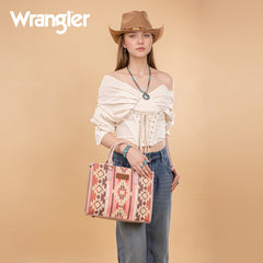 Wrangler Sherpa Aztec Canvas Concealed Tote Bag