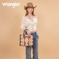 Wrangler Sherpa Aztec Canvas Concealed Tote Bag