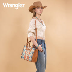 Wrangler Sherpa Aztec Canvas Concealed Tote Bag
