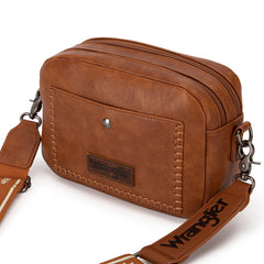 Wrangler Dual Zipper Stitch Crossbody Bag