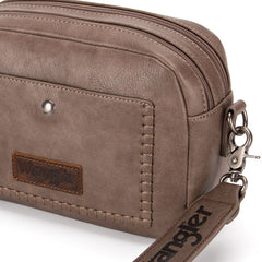 Wrangler Dual Zipper Stitch Crossbody Bag