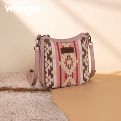 Wrangler Sherpa Aztec Canvas Crossbody