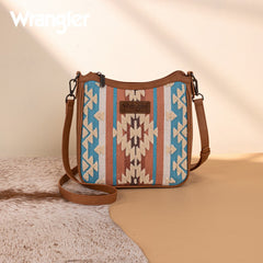 Wrangler Sherpa Aztec Canvas Crossbody