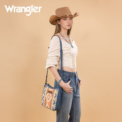 Wrangler Sherpa Aztec Canvas Crossbody