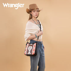 Wrangler Sherpa Aztec Canvas Crossbody