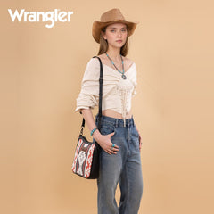 Wrangler Sherpa Aztec Canvas Crossbody