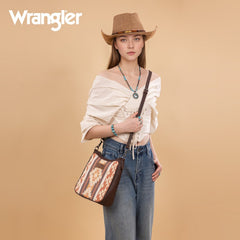 Wrangler Sherpa Aztec Canvas Crossbody