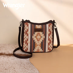 Wrangler Sherpa Aztec Canvas Crossbody