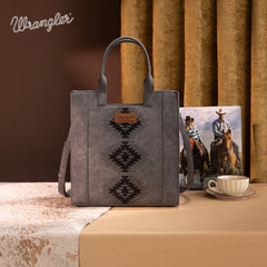 Wrangler Aztec Embroidered Crossbody Tote Bag
