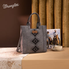 Wrangler Aztec Embroidered Crossbody Tote Bag