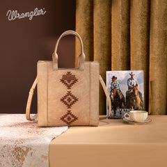 Wrangler Aztec Embroidered Crossbody Tote Bag