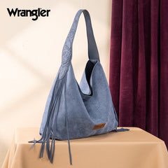 Wrangler Fringe Floral Tooled Hobo Bag