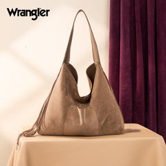 Wrangler Fringe Floral Tooled Hobo Bag