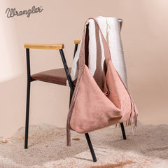 Wrangler Fringe Floral Tooled Hobo Bag