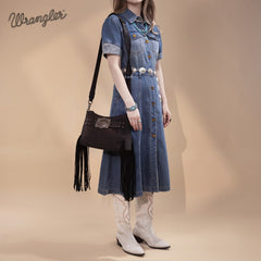 Wrangler Fringe Buckle Crossbody Hobo Bag