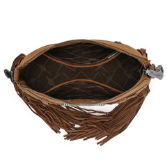 Wrangler Fringe Buckle Crossbody Hobo Bag